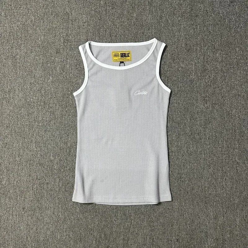 SHERRLTZ Light Gray Embroidered Logo Tank Top