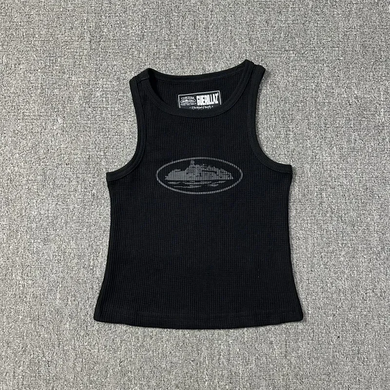 GUERILLA Black Tank Top Ship Graphic