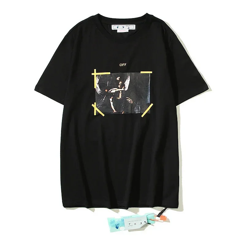 OFF-WHITE Religious Painting T-Shirt with Yellow Cross