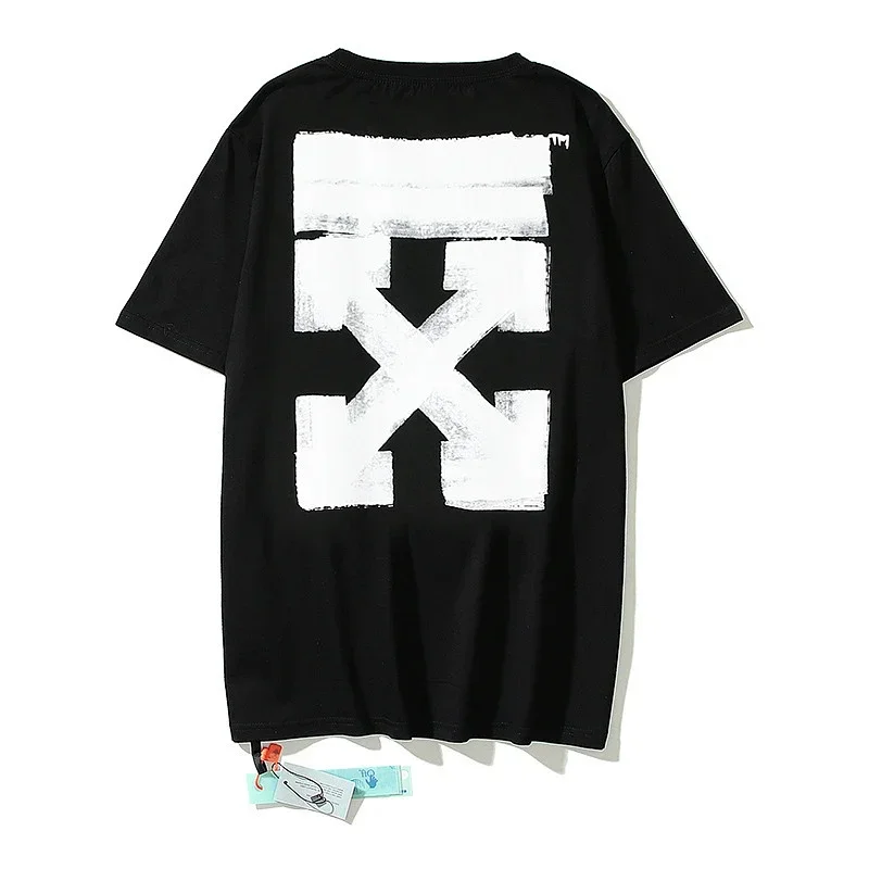OFF-WHITE Black T-Shirt with White Arrow Logo