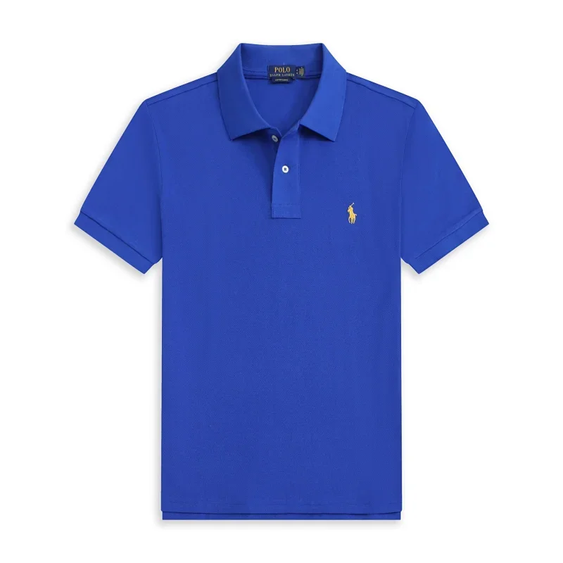 POLO Blue Polo with Yellow Pony Logo