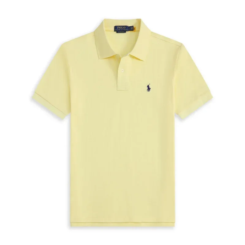 Polo Men's Yellow Embroidered Pony Polo Shirt
