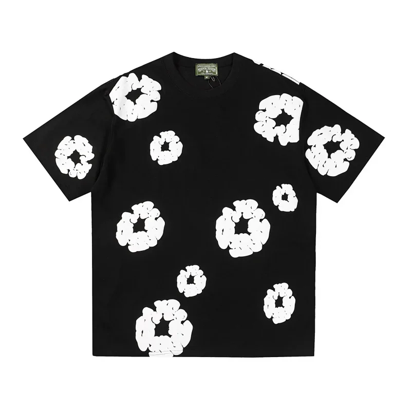 Mister Green Black White Flower Short Sleeve