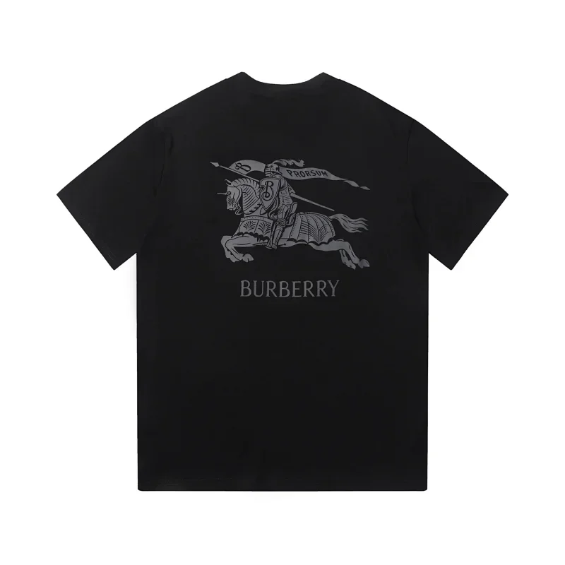 Burberry Black T-Shirt with Knight Logo