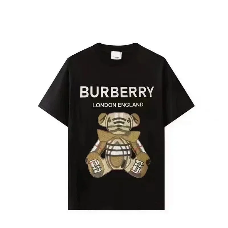 Burberry Black Teddy Bear Checkered Short Sleeve