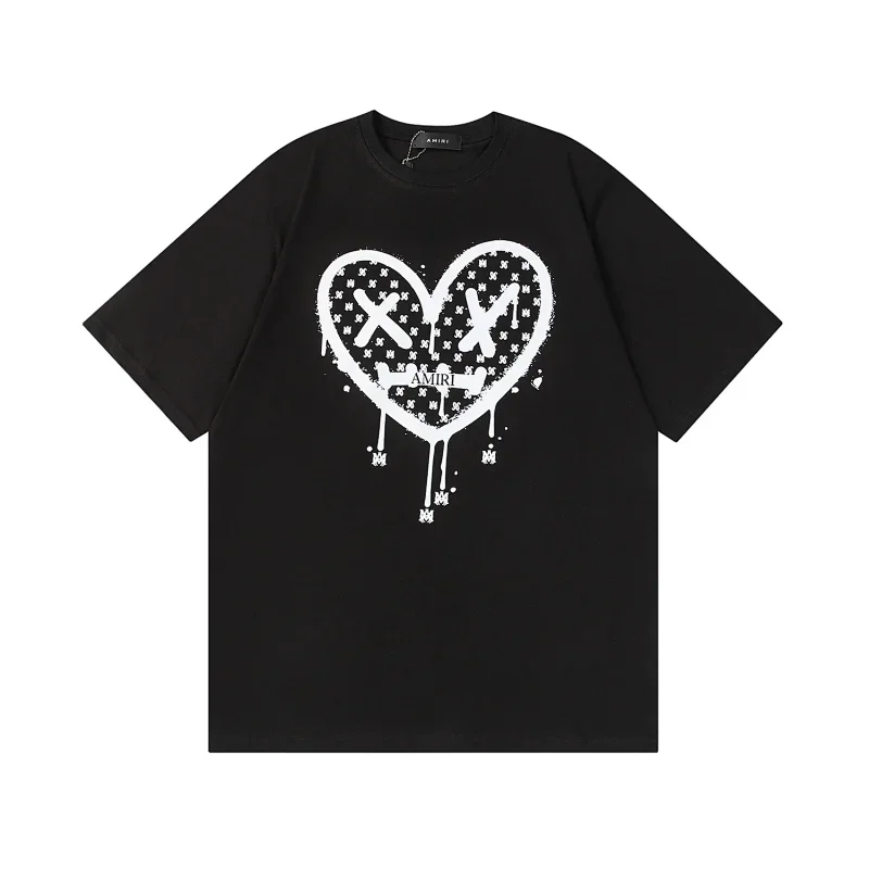 AMIRI Black Heart Drip Tee with XX Eyes