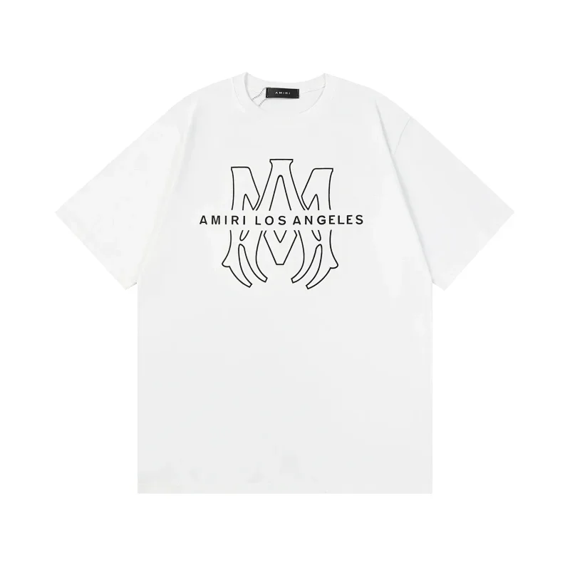 AMIRI White LA Logo Short Sleeve