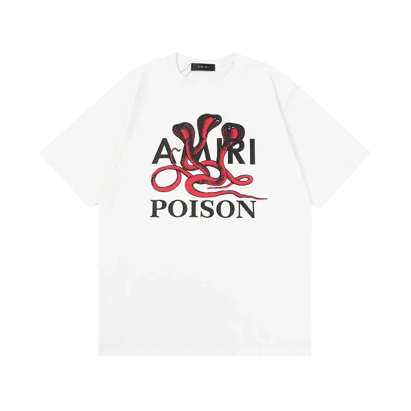 AMIRI White Three Red Cobra Short Sleeve