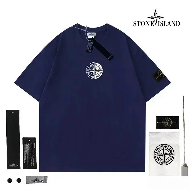 STONE ISLAND Navy Blue T-Shirt