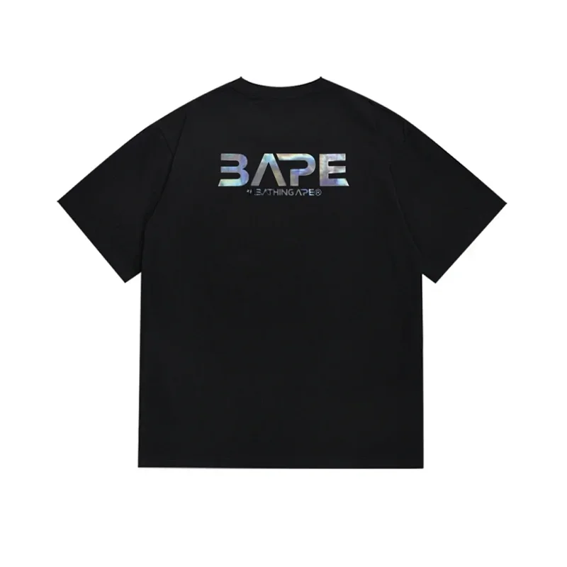 BAPE Black Holographic Back Logo Tee