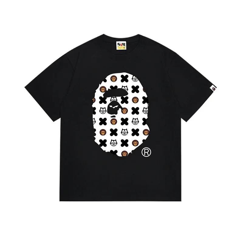 BAPE Black T-Shirt: Ape Head, Felix & Crosses