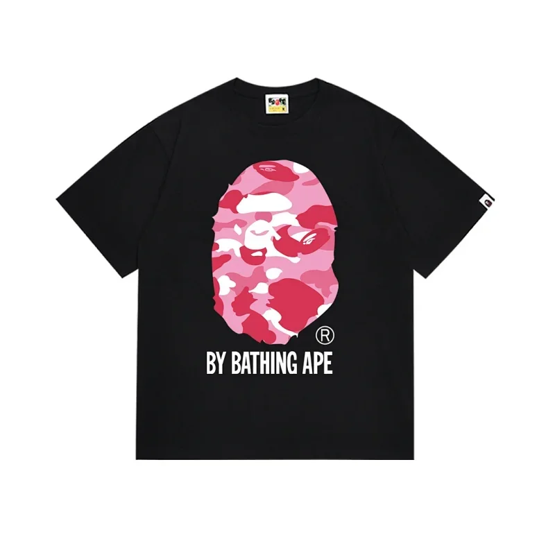 BAPE Black Pink Camo Ape Head Tee