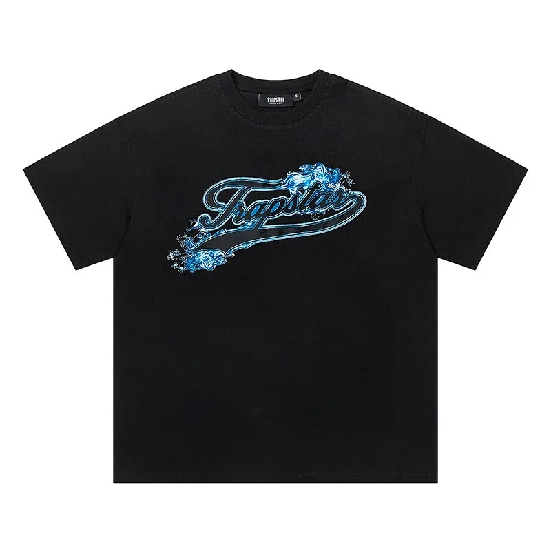 Trapstar Black T-Shirt Blue Logo