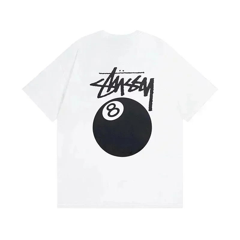 Stussy White 8-Ball Back Print Tee