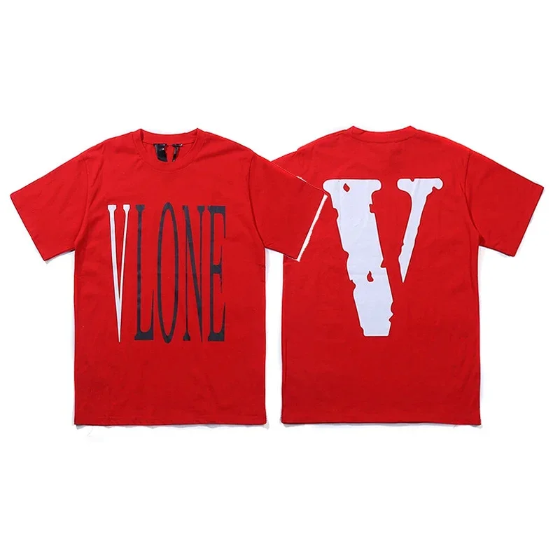 VLONE Red Big V Print Short Sleeve