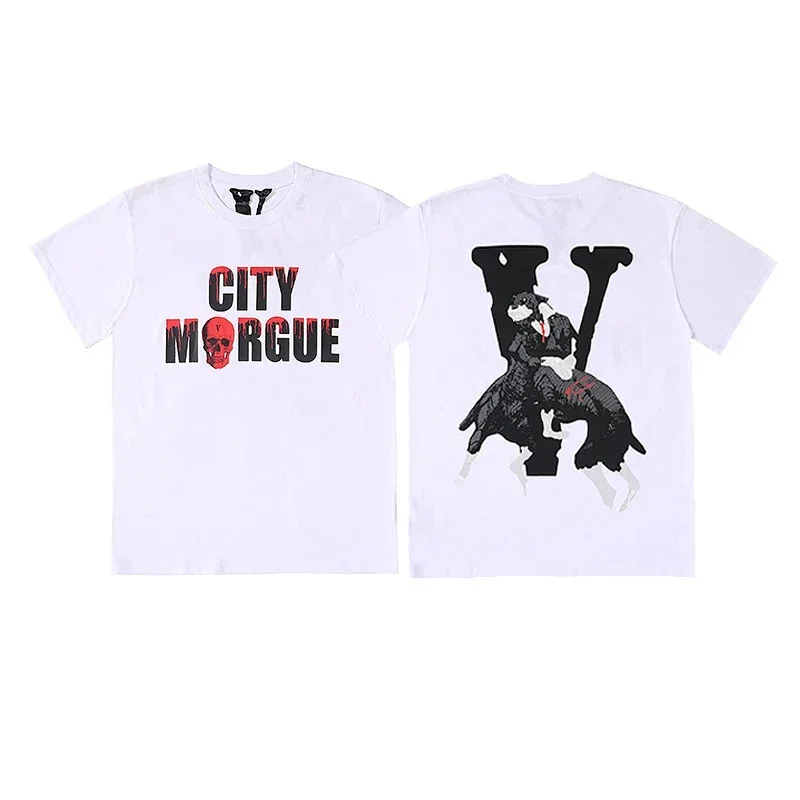 City Morgue White Skull V Print Short Sleeve