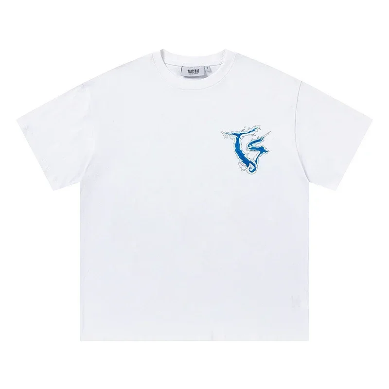 TAKA ORIG White T-Shirt Blue Chest Graphic