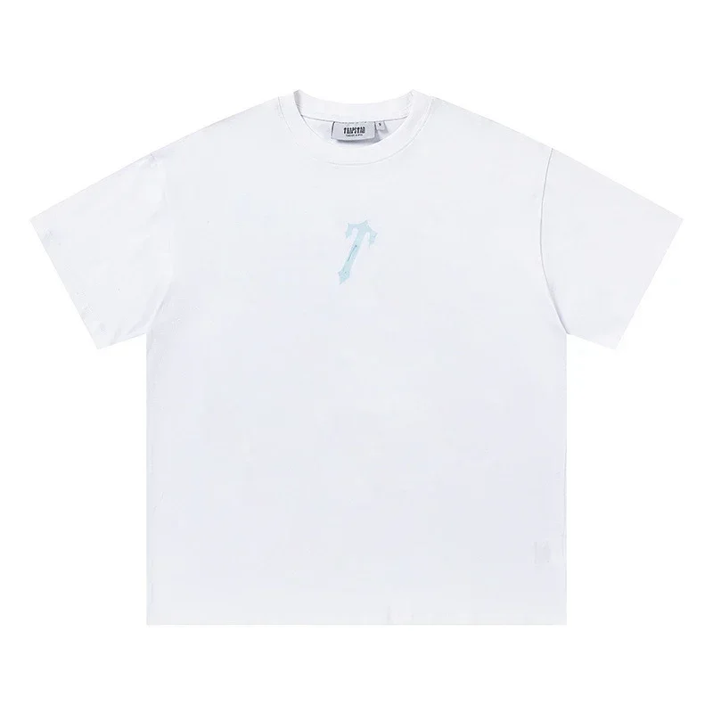 TALISHKO White T-Shirt with Light Blue Logo