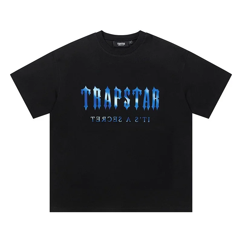 TRAPSTAR Black T-Shirt with Blue Graphic