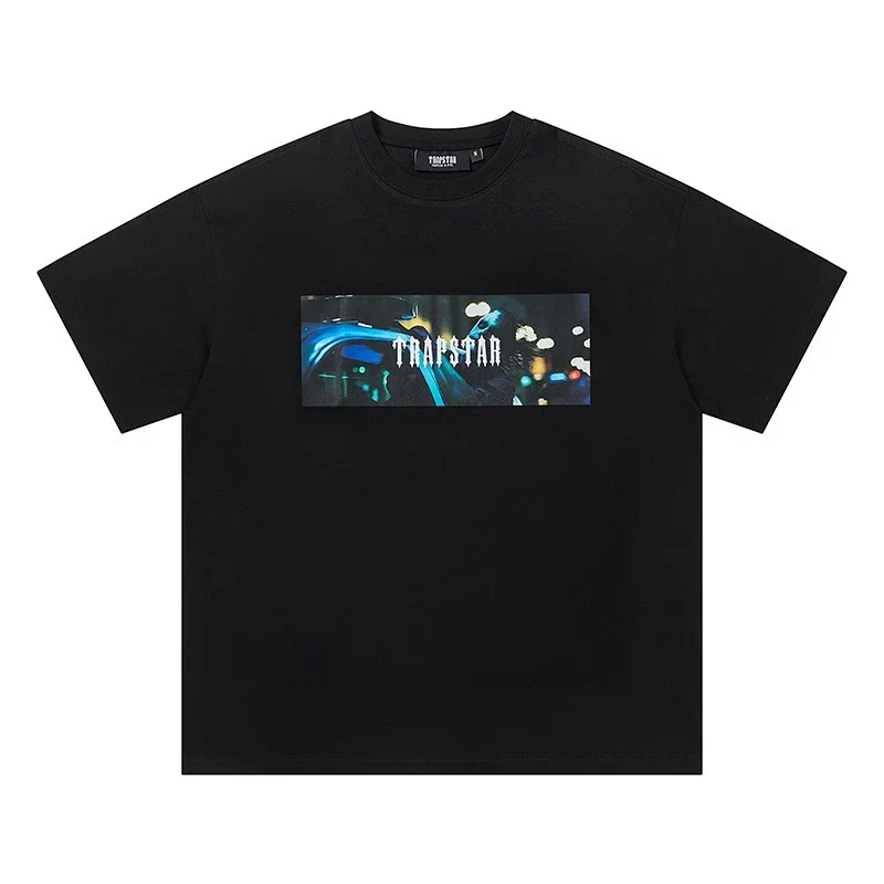 TRAPSTAR Black Night Scene Graphic T-Shirt