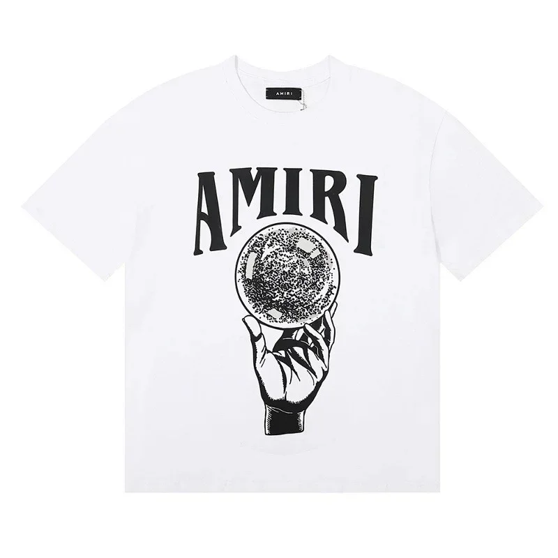 AMIRI White Crystal Ball Print Short Sleeve