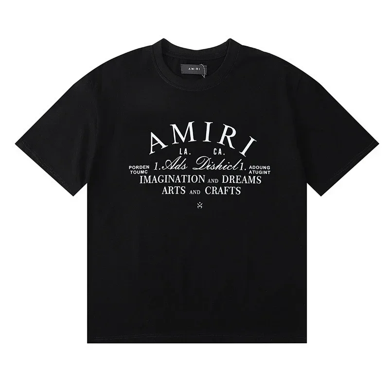 AMIRI Black T-Shirt with Imagination and Dreams Print