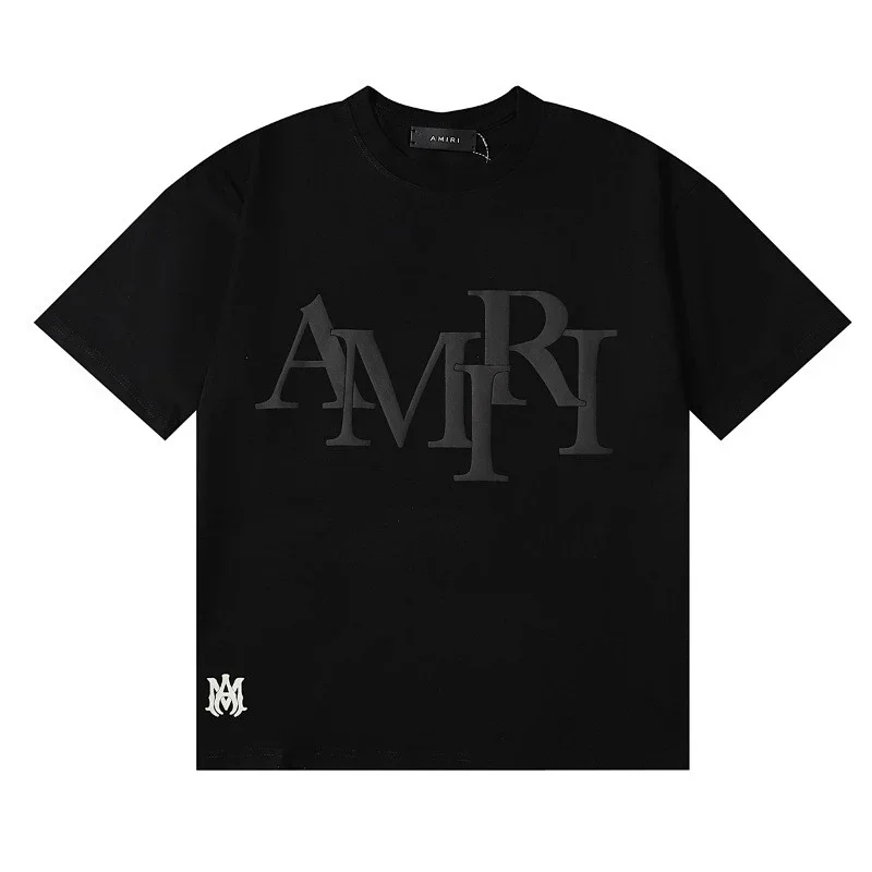 AMIRI Black T-Shirt with 3D Print