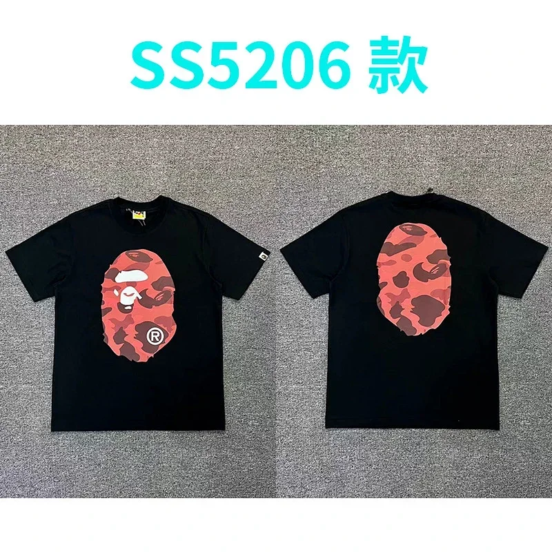 BAPE Black Red Camo Ape Head Tee