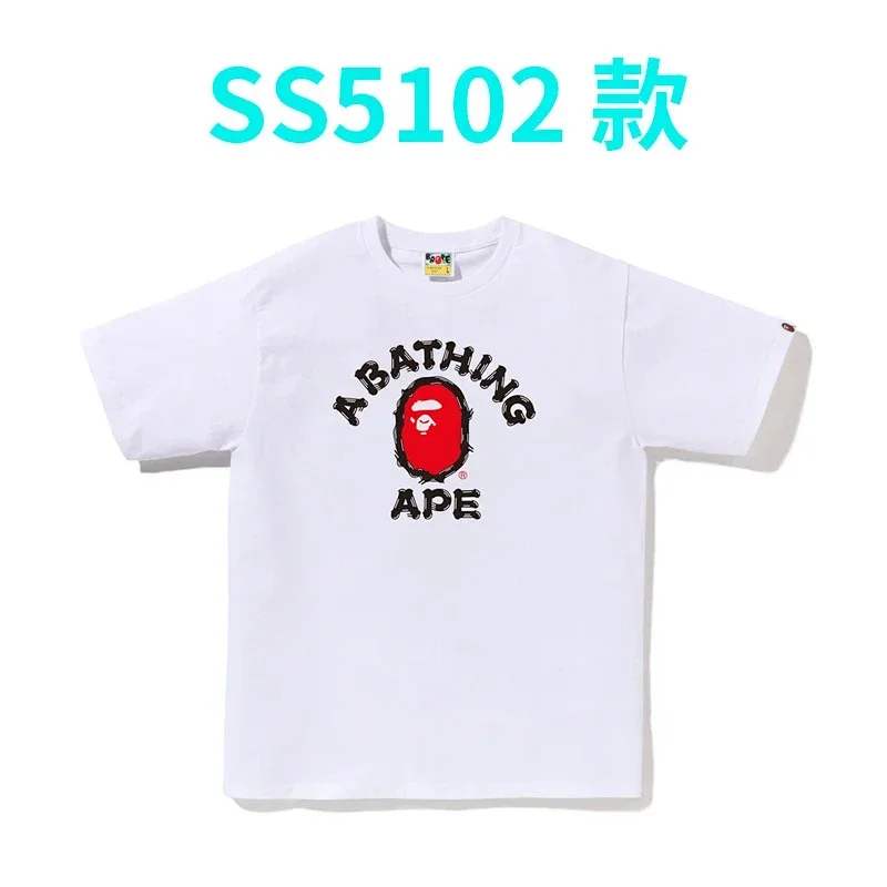 A BATHING APE White T-Shirt Red Ape Head Logo