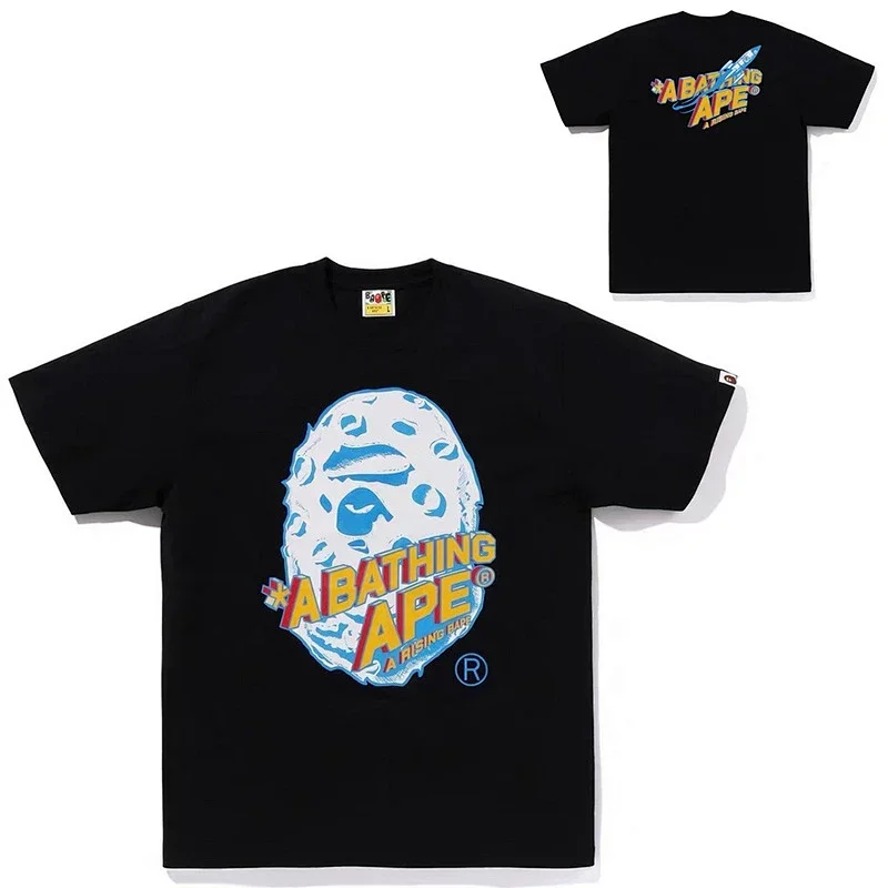 A BATHING APE Moon & Rocket Logo T-Shirt