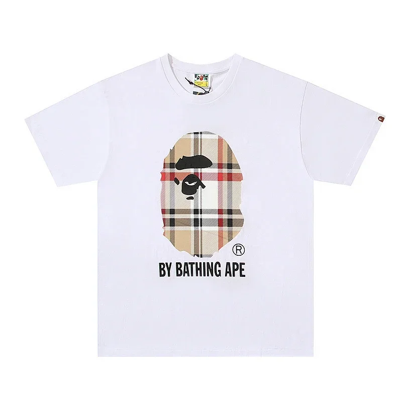 BAPE White Check Ape Head BY Short Sleeve
