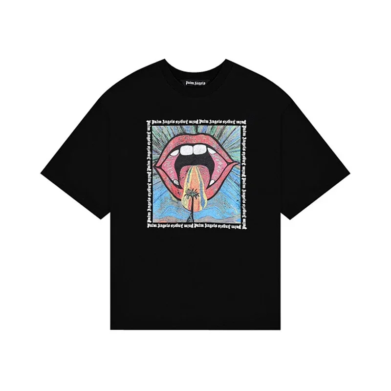 Palm Angels Lip & Palm Tree Graphic T-Shirt