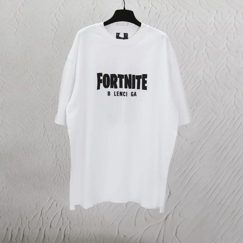 Balenciaga White Fortnite Printed Tee
