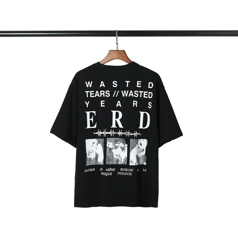 ERD Black T-Shirt: "WASTED TEARS // WASTED YEARS" Graphic