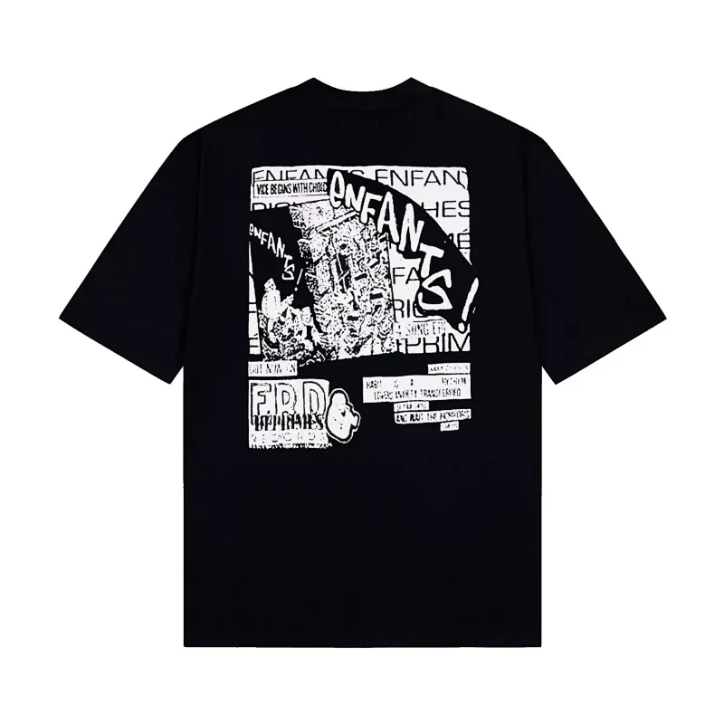 ENFANTS Black T-Shirt with Back Print
