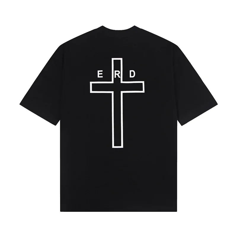 ERD Black White Cross ERD Back Print T-Shirt