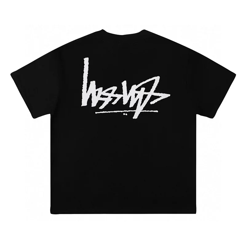 WASSUP Black T-Shirt with White Back Graffiti