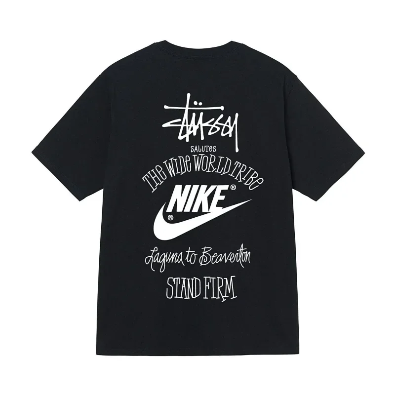 Stussy x Nike Black T-Shirt Back Print