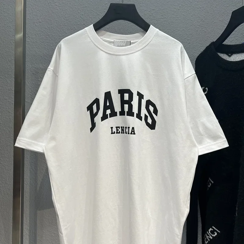 LENCIA White T-Shirt "PARIS" Print