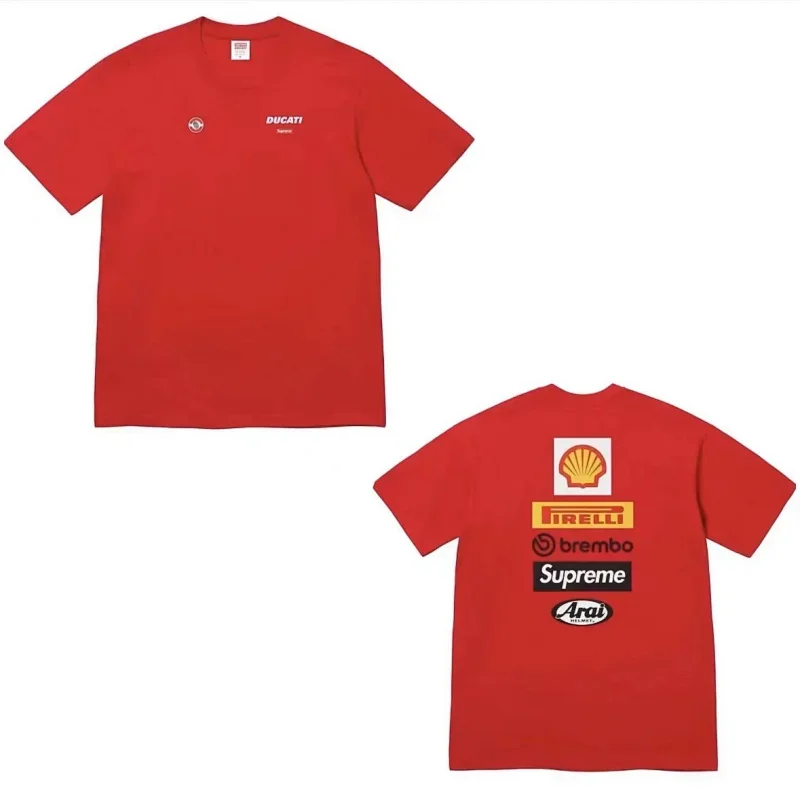 Supreme x Ducati T-Shirt with Front and Back Logos