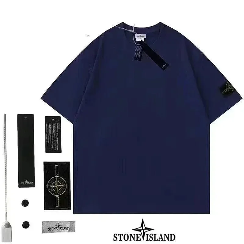 Stone Island Navy Blue Arm Badge Accessories T-Shirt