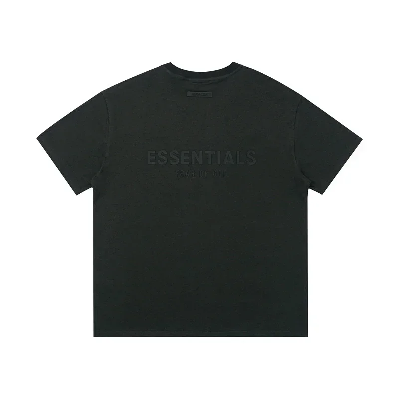 ESSENTIALS Black ESSENTIALS FEAR OF GOD Embossed Text T-Shirt