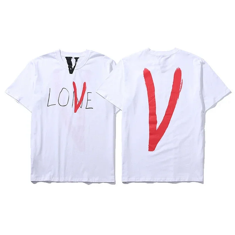 VLONE White T-Shirt "LOVE" Red V Print
