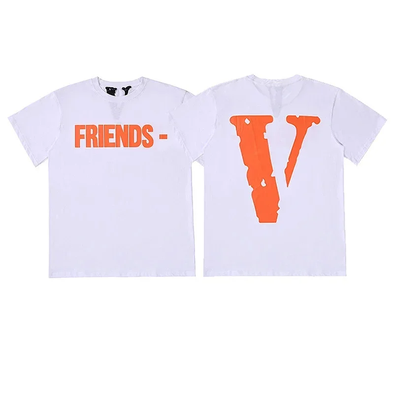 VLONE White T-Shirt Orange "FRIENDS" Print