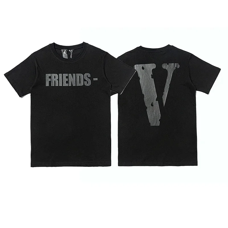 VLONE Black T-Shirt "FRIENDS" Front & Big V Back