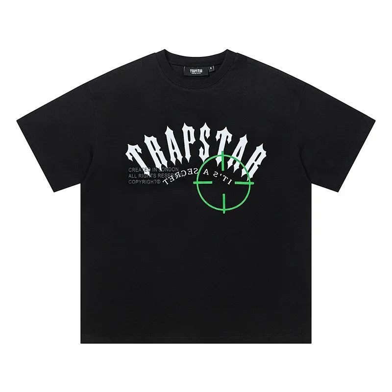 TRAPSTAR Black TRAPSTAR Logo Green Crosshair Graphic T-Shirt