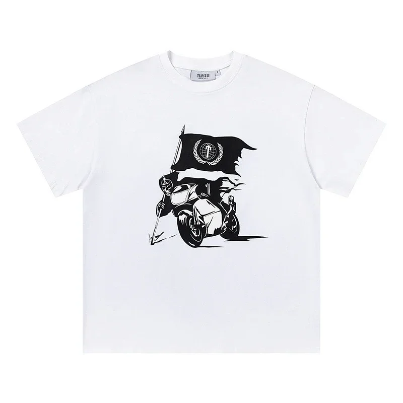 TUDERH Motorcycle Rider & Flag T-Shirt
