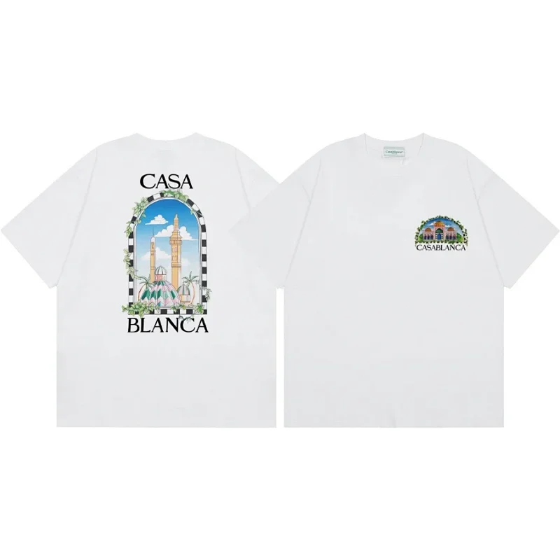 CASABLANCA White T-Shirt Architectural Graphic