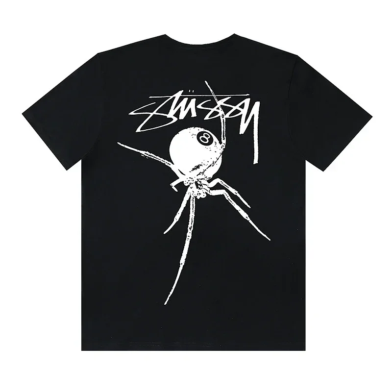 Stussy Black Back Spider 8-Ball Graphic T-Shirt