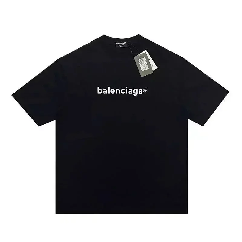 Balenciaga Black T-Shirt White Logo